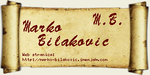 Marko Bilaković vizit kartica